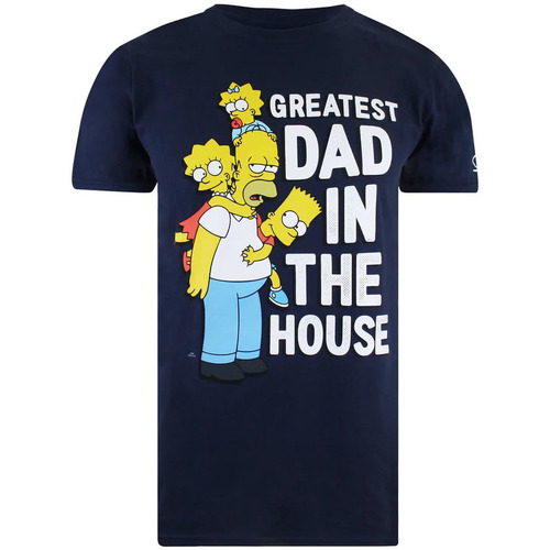 textil Hombre Camisetas manga larga The Simpsons Greatest Dad In The House Azul
