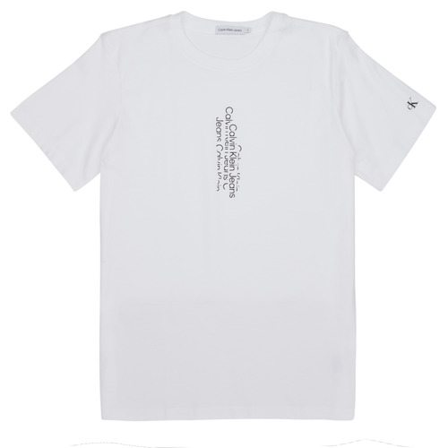 textil Niños Camisetas manga corta Calvin Klein Jeans SMALL REPEAT INST. LOGO T-SHIRT Blanco