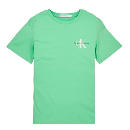 textil Niño Camisetas manga corta Calvin Klein Jeans CHEST MONOGRAM TOP Verde