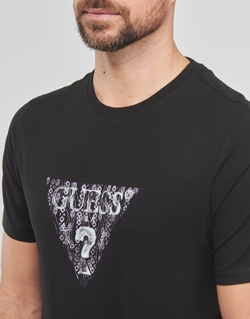 Guess SS CN GUESS GEO TRIANGLE TEE Negro
