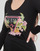 textil Mujer Camisetas manga larga Guess LS SN TRIANGLE FLOWERS TEE Negro