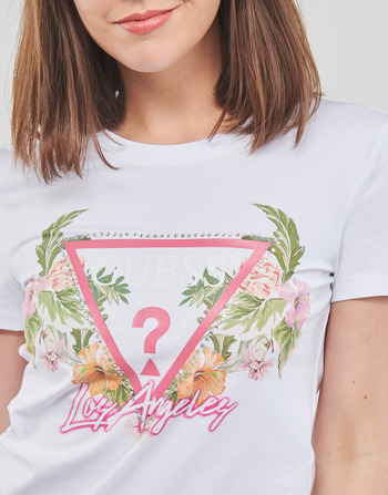 Guess SS CN TRIANGLE FLOWERS TEE Blanco