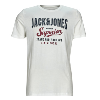 textil Hombre Camisetas manga corta Jack & Jones JJELOGO TEE SS O-NECK Crudo