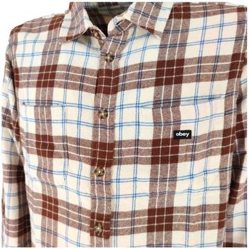 Obey Camisa Arnold Woven Hombre Unbleached Multi Marrón