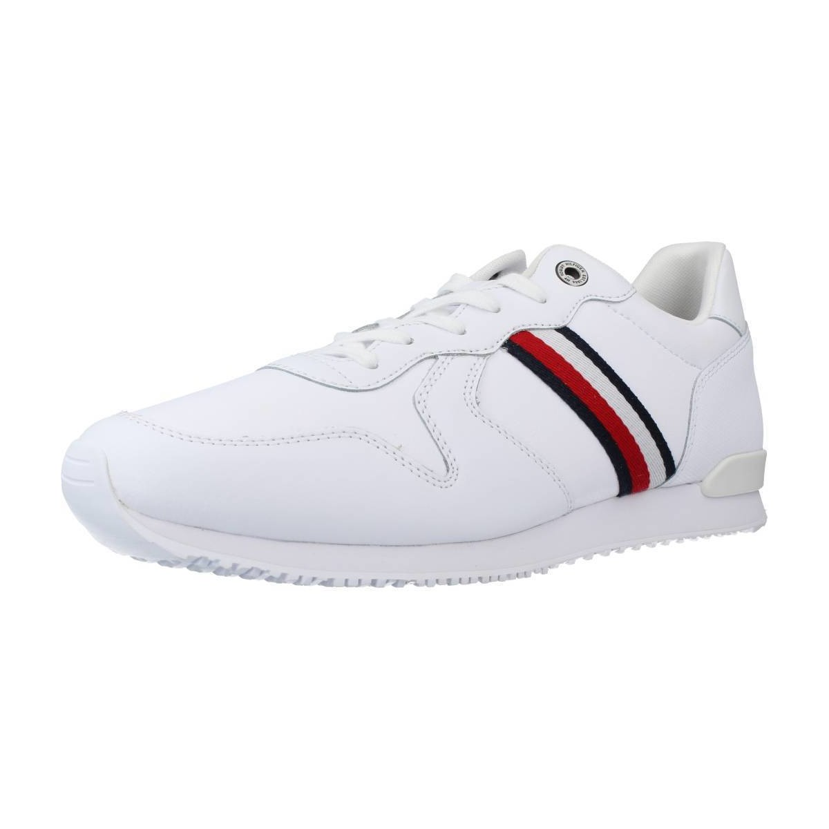 Zapatos Hombre Deportivas Moda Tommy Hilfiger ICONIC RUNNER LEATHER Blanco