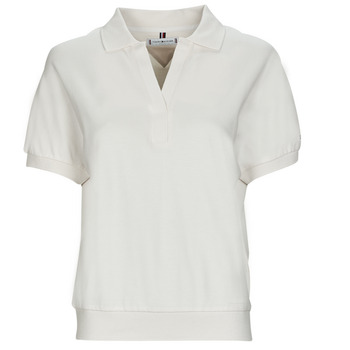 textil Mujer Polos manga corta Tommy Hilfiger RELAXED LYOCELL POLO SS Blanco