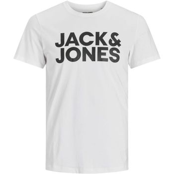 textil Hombre Camisetas manga corta Jack & Jones 12151955 JJECORP LOGO TEE SS O-NECK NOOS WHITE Blanco