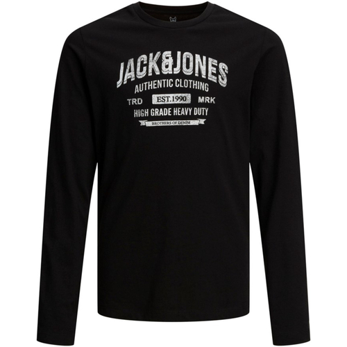 textil Niño Camisetas manga larga Jack & Jones 12212313 JJEJEANS TEE LS O-NECK NOOS 22/23 JNR BLACK Negro