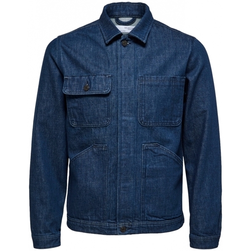 textil Hombre Abrigos Selected Will Jacket - Dark Blue Denim Azul