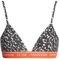 Ropa interior Mujer Sujetador Calvin Klein Jeans UNLINED TRIANGLE DISTORTED ANIMAL Negro