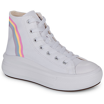 Zapatos Niña Zapatillas altas Converse CHUCK TAYLOR ALL STAR MOVE PLATFORM RAINBOW CLOUD HI Blanco / Multicolor