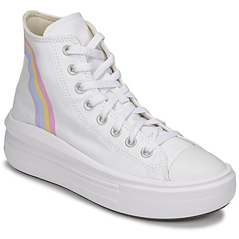 Zapatos Niña Zapatillas altas Converse CHUCK TAYLOR ALL STAR MOVE PLATFORM RAINBOW CLOUD HI Blanco / Multicolor