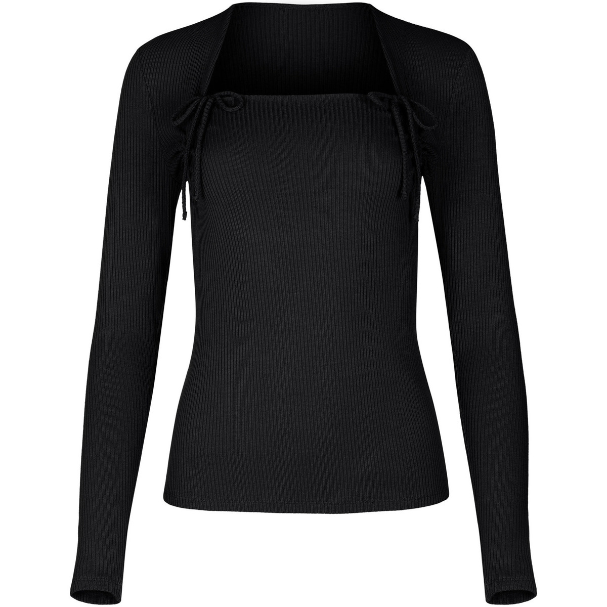 textil Mujer Tops / Blusas Lisca Camiseta de manga larga con escote ajustable Kenza Negro