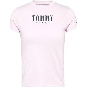 textil Mujer Tops y Camisetas Tommy Jeans TJW BABY ESSENTIAL LOGO 2 Rosa