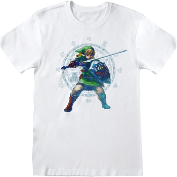 textil Camisetas manga larga Legend Of Zelda Skyward Sword Pose Blanco
