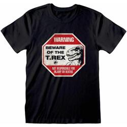 textil Camisetas manga larga Jurassic Beware Of T-Rex Negro