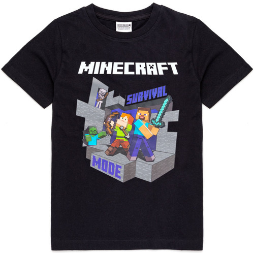 textil Niños Tops y Camisetas Minecraft Survival Mode Negro