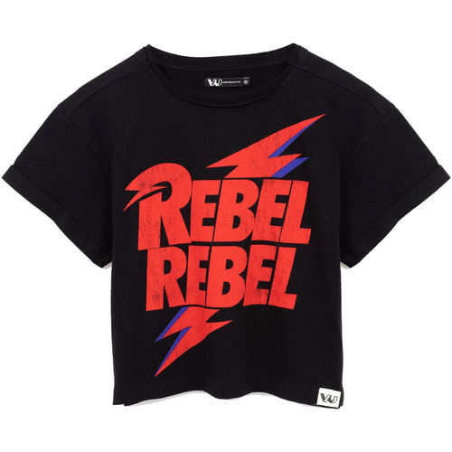 textil Mujer Camisetas manga larga David Bowie Rebel Rebel Negro