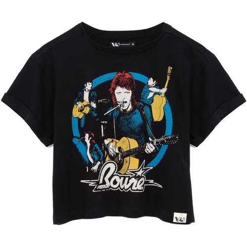 textil Mujer Camisetas manga larga David Bowie NS6819 Negro