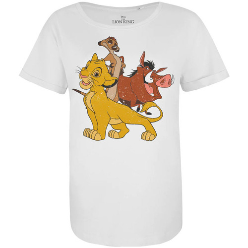 textil Mujer Camisetas manga larga The Lion King Simba & Friends Blanco