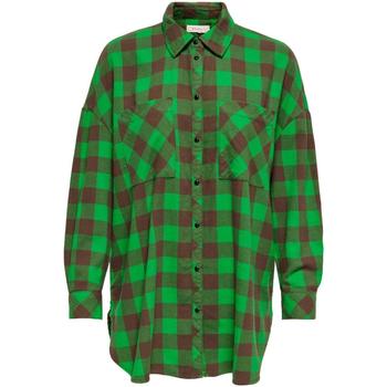 textil Mujer Tops y Camisetas Only ONLKELLY ROCK IT LS LOOSE Y/D SHIRT Verde