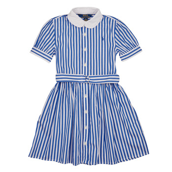 textil Niña Vestidos cortos Polo Ralph Lauren MAGALIE DRS-DRESSES-DAY DRESS Azul / Blanco