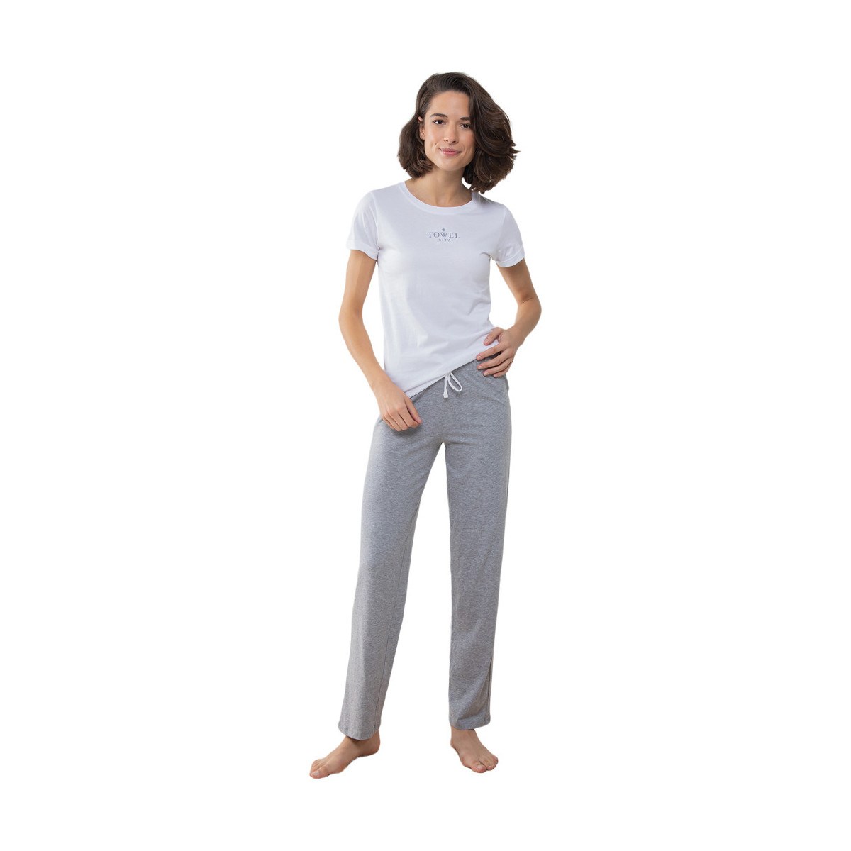 textil Mujer Pijama Towel City TC053 Blanco
