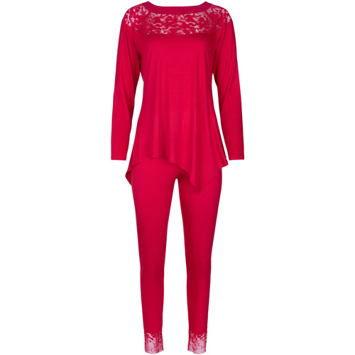 textil Mujer Pijama Lisca Pijama de interior pantalones top mangas largas Flamenco Rojo