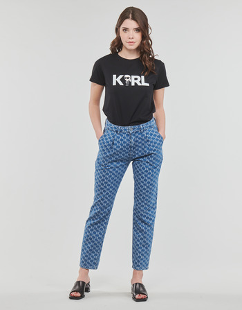 textil Mujer Vaqueros rectos Karl Lagerfeld TAPERED MONOGRAM JCQ DENIMS Azul