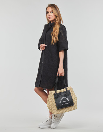 Karl Lagerfeld BRODERIE ANGLAISE SHIRTDRESS Negro
