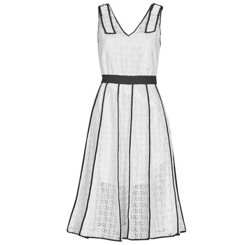 textil Mujer Vestidos cortos Karl Lagerfeld KL EMBROIDERED LACE DRESS Blanco / Negro