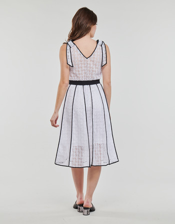 Karl Lagerfeld KL EMBROIDERED LACE DRESS Blanco / Negro