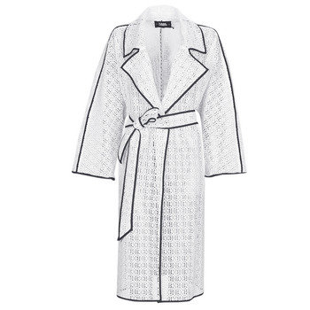 textil Mujer Trench Karl Lagerfeld KL EMBROIDERED LACE COAT Blanco / Negro