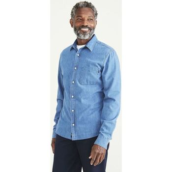 textil Hombre Camisas manga larga Dockers A1114 0045 - ORIGINAL-A3871 INDIGO RINSE Azul