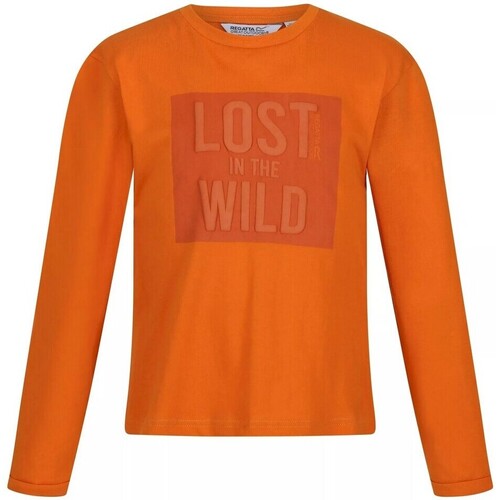 textil Niños Tops y Camisetas Regatta Wenbie III Lost In The Wild Naranja