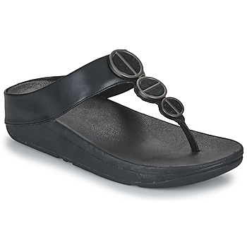 Zapatos Mujer Chanclas FitFlop HALO METALLIC-TRIM TOE-POST SANDALS Negro