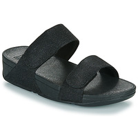Zapatos Mujer Zuecos (Mules) FitFlop LULU ADJUSTABLE SHIMMERLUX SLIDES Negro
