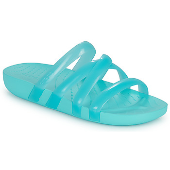 Zapatos Mujer Zuecos (Mules) Crocs CrocsSplashGlossyStrappy Azul