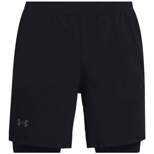 textil Hombre Shorts / Bermudas Under Armour Pantalones cortos Launch Run 2-in-1 Hombre Black / Reflective Negro
