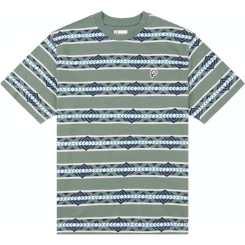 textil Hombre Tops y Camisetas Penfield T-shirt à rayures géométriques  Laurel Wreath Verde