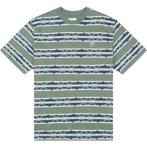textil Hombre Camisetas manga corta Penfield T-shirt à rayures géométriques  Laurel Wreath Verde