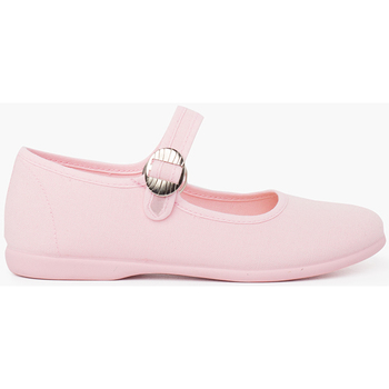 Zapatos Niña Bailarinas-manoletinas Pisamonas Mercedita lona niña hebilla japonesa Rosa