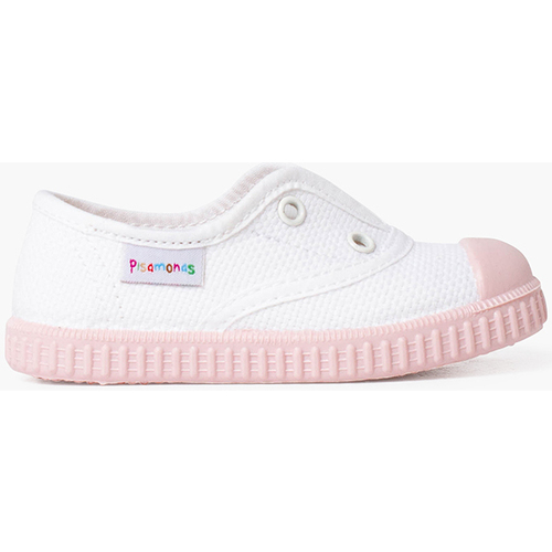 Pisamonas zapatillas blancas sin cordones suela colores Rosa - Envío gratis