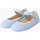 Zapatos Niña Bailarinas-manoletinas Pisamonas Mercedita Escotada Detalle Botón Cierre Adherente Azul