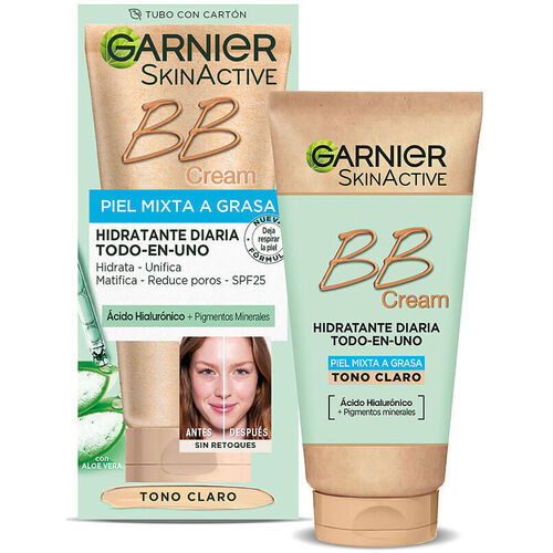 Belleza Mujer Maquillage BB & CC cremas Garnier Skinactive Bb Cream Piel Mixta A Grasa Spf25 light 