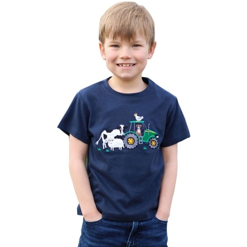 textil Niños Camisetas manga corta British Country Collection Farmyard Blanco