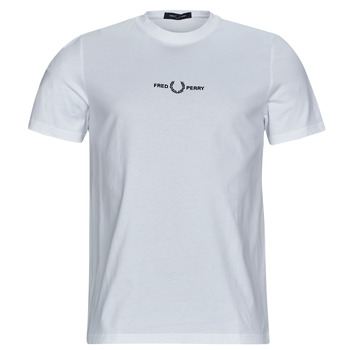 textil Hombre Camisetas manga corta Fred Perry EMBROIDERED T-SHIRT Blanco