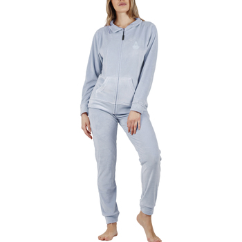 textil Mujer Pijama Admas Pijama pantalón chaqueta con cremallera Soft Home Azul