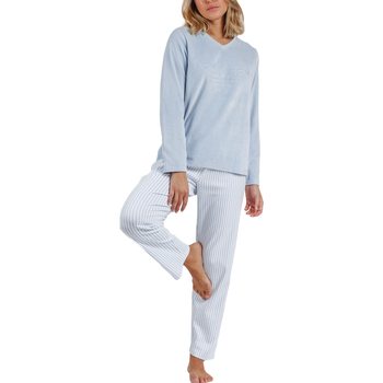textil Mujer Pijama Admas Pijama pantalón top manga larga Comfort Home Azul