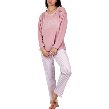 textil Mujer Pijama Admas Pijama pantalón top manga larga Comfort Home Rosa
